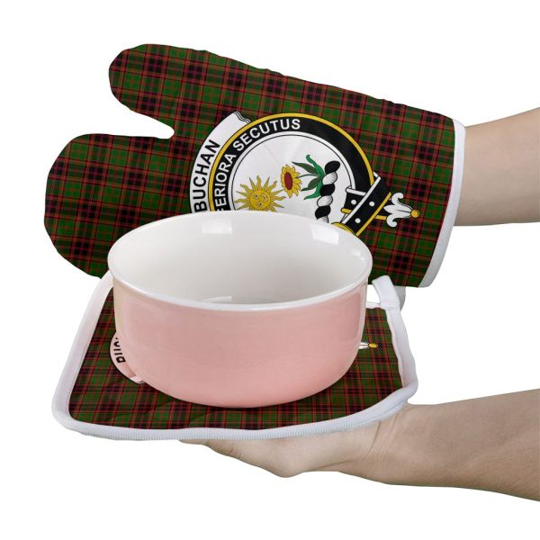 Buchan Modern Tartan Crest Oven Mitt And Pot Holder (2 Oven Mitts + 1 Pot Holder) For Discount - Image 2