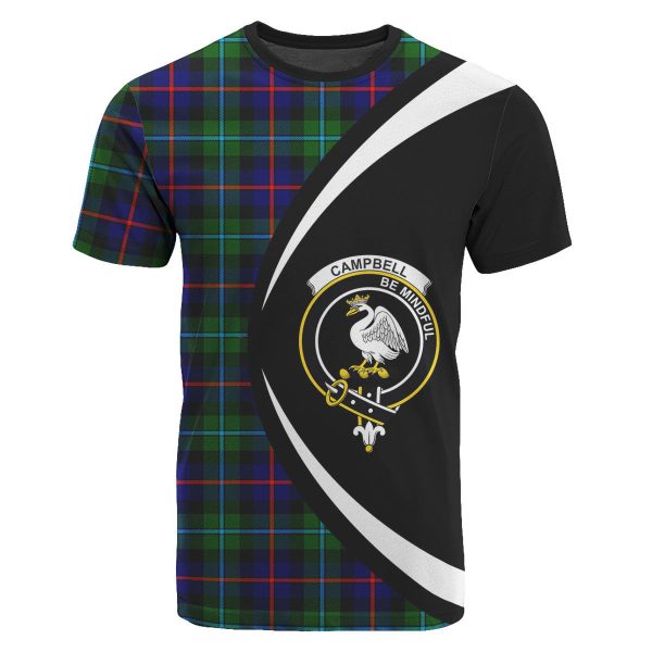 Campbell of Cawdor Modern Tartan Crest T-shirt - Circle Style Sale