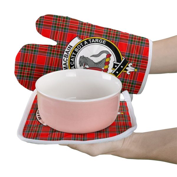 Macbain Tartan Crest Oven Mitt And Pot Holder (2 Oven Mitts + 1 Pot Holder) For Cheap - Image 2