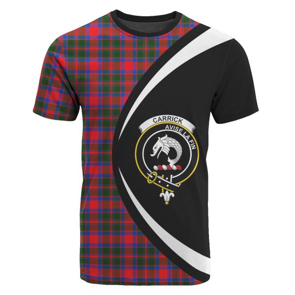 Carrick District Tartan Crest T-shirt - Circle Style Online Sale
