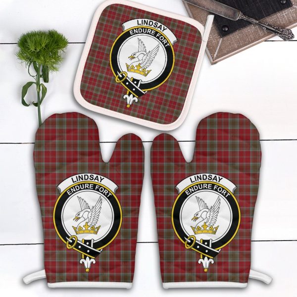 Lindsay Weathered Tartan Crest Oven Mitt And Pot Holder (2 Oven Mitts + 1 Pot Holder) Online now