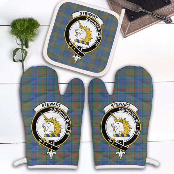 Stewart Of Appin Hunting Ancient Tartan Crest Oven Mitt And Pot Holder (2 Oven Mitts + 1 Pot Holder) Hot on Sale