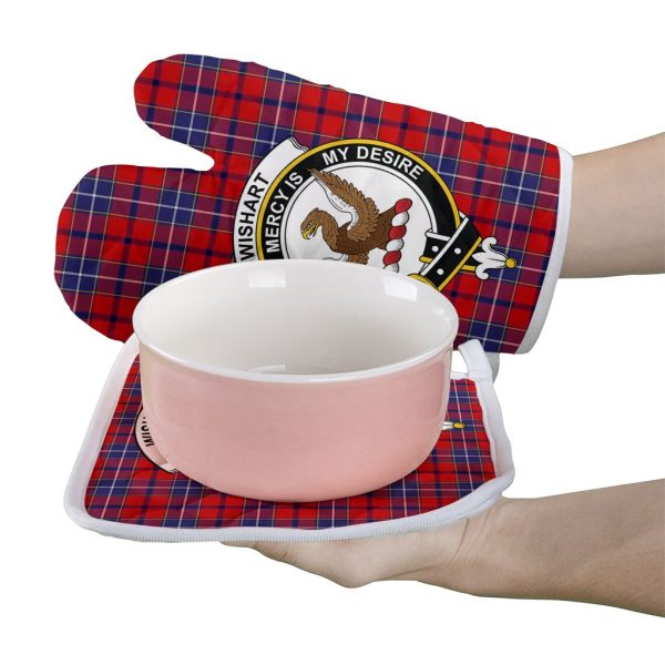 Wishart Dress Tartan Crest Oven Mitt And Pot Holder (2 Oven Mitts + 1 Pot Holder) Fashion - Image 2