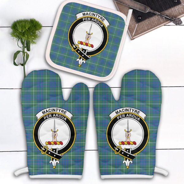 MacIntyre Hunting Ancient Tartan Crest Oven Mitt And Pot Holder (2 Oven Mitts + 1 Pot Holder) Cheap