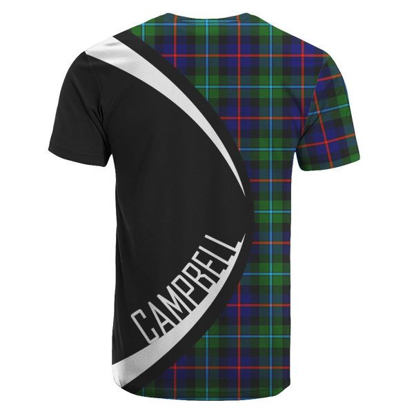 Campbell of Cawdor Modern Tartan Crest T-shirt - Circle Style Sale - Image 2