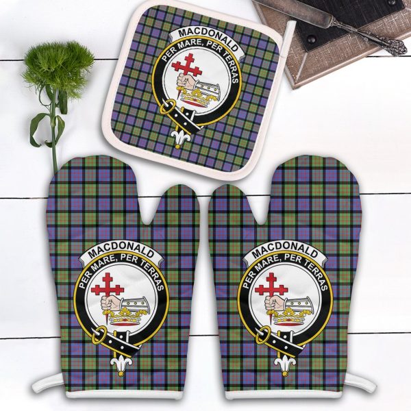 MacDonald Ancient Tartan Crest Oven Mitt And Pot Holder (2 Oven Mitts + 1 Pot Holder) Fashion