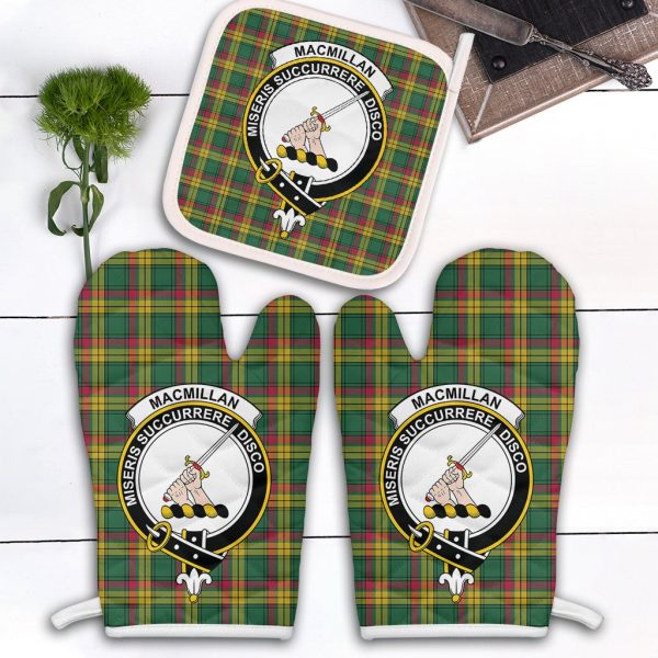 MacMillan Old Ancient Tartan Crest Oven Mitt And Pot Holder (2 Oven Mitts + 1 Pot Holder) Online Hot Sale