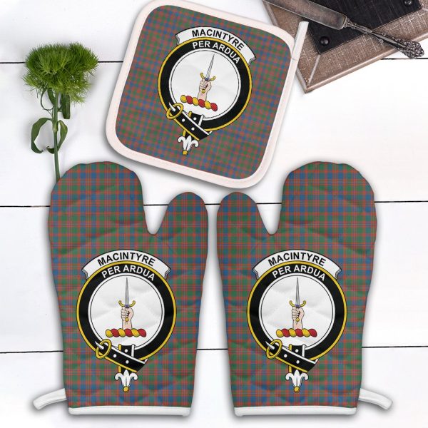 MacIntyre Ancient Tartan Crest Oven Mitt And Pot Holder (2 Oven Mitts + 1 Pot Holder) Online Sale