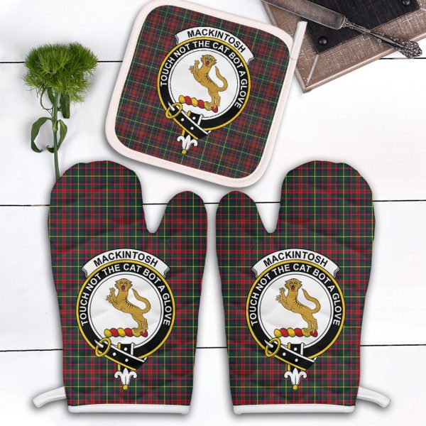 MacKintosh Hunting Modern Tartan Crest Oven Mitt And Pot Holder (2 Oven Mitts + 1 Pot Holder) Online Sale