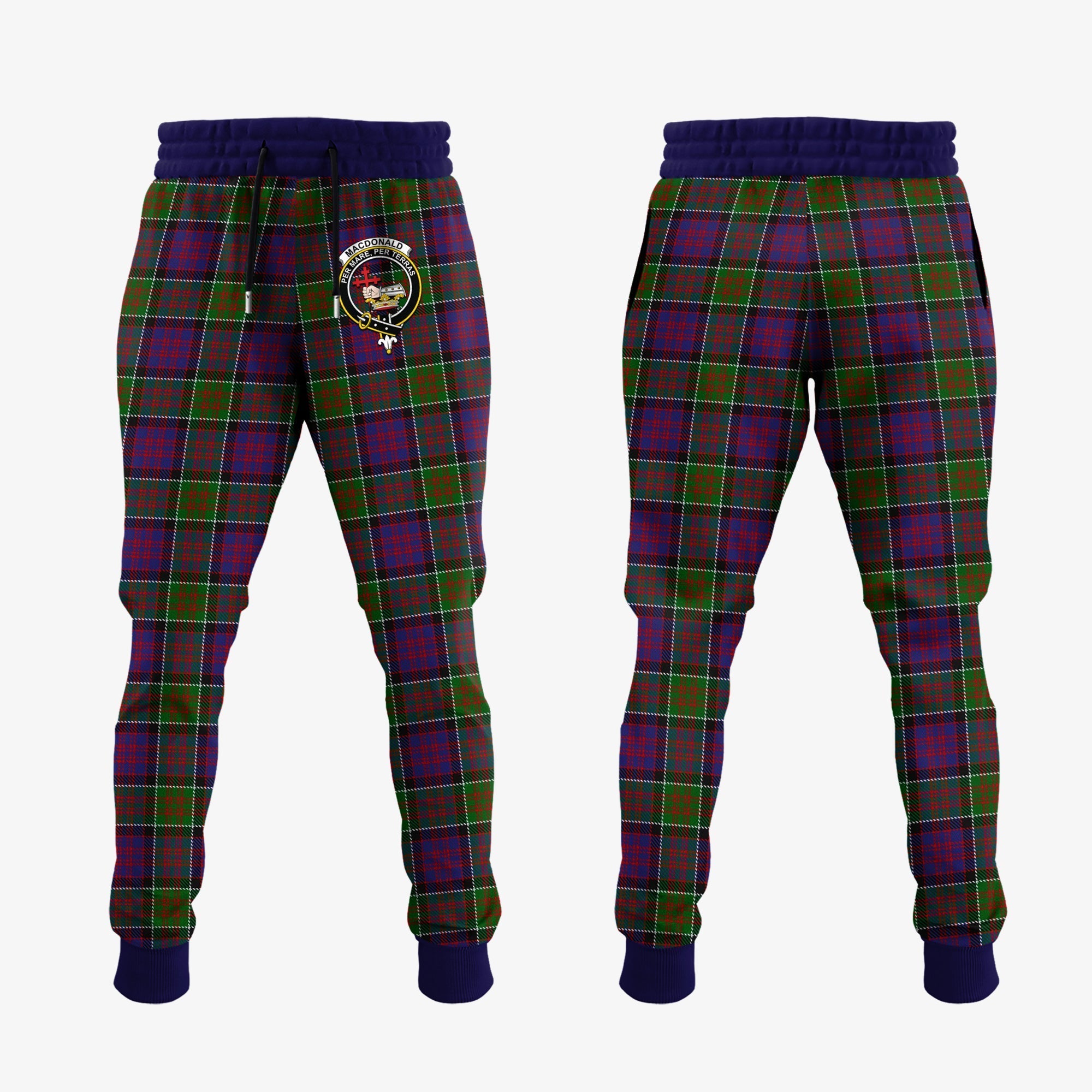 MacDonald Of Clanranald Modern Tartan Crest Jogger Sweatpants For Discount