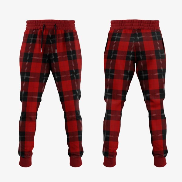 Ramsay Red Tartan Crest Jogger Sweatpants For Cheap - Image 2