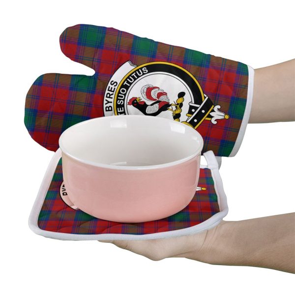 Byres Tartan Crest Oven Mitt And Pot Holder (2 Oven Mitts + 1 Pot Holder) Hot on Sale - Image 2