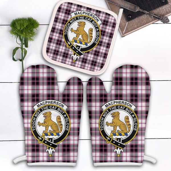 MacPherson Hunting Modern Tartan Crest Oven Mitt And Pot Holder (2 Oven Mitts + 1 Pot Holder) For Cheap