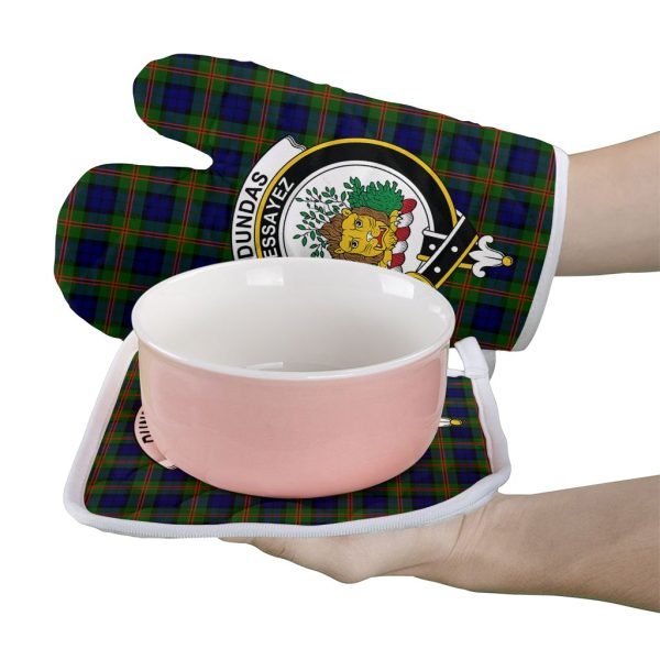 Dundas Modern 02 Tartan Crest Oven Mitt And Pot Holder (2 Oven Mitts + 1 Pot Holder) Supply - Image 2