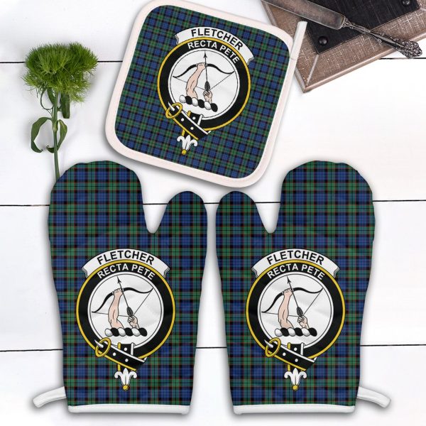 Fletcher Ancient Tartan Crest Oven Mitt And Pot Holder (2 Oven Mitts + 1 Pot Holder) Discount