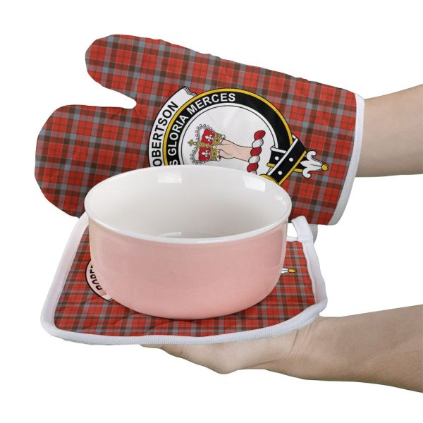 Robertson Weathered Tartan Crest Oven Mitt And Pot Holder (2 Oven Mitts + 1 Pot Holder) Supply - Image 2