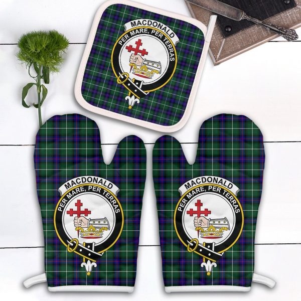 MacDonald Of The Isles Hunting Modern Tartan Crest Oven Mitt And Pot Holder (2 Oven Mitts + 1 Pot Holder) Discount