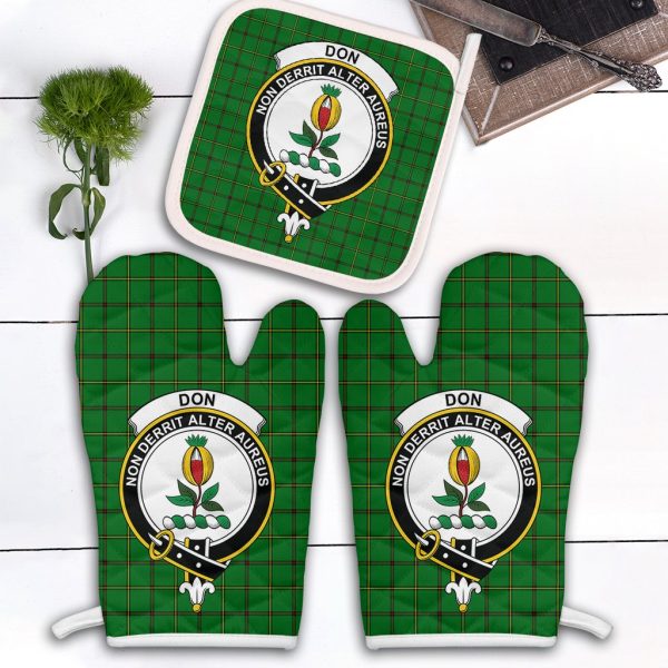 Don Tartan Crest Oven Mitt And Pot Holder (2 Oven Mitts + 1 Pot Holder) Cheap