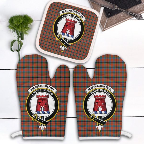 MacNaughton Ancient Tartan Crest Oven Mitt And Pot Holder (2 Oven Mitts + 1 Pot Holder) Online