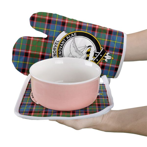 Norvel Tartan Crest Oven Mitt And Pot Holder (2 Oven Mitts + 1 Pot Holder) For Cheap - Image 2