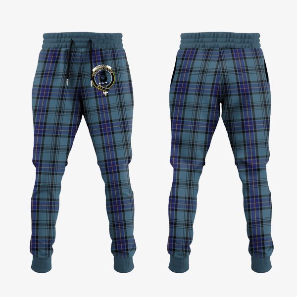 Hannay Blue Tartan Crest Jogger Sweatpants Online now