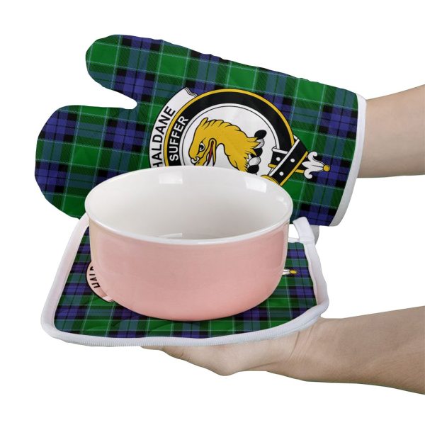 Haldane Tartan Crest Oven Mitt And Pot Holder (2 Oven Mitts + 1 Pot Holder) Discount - Image 2