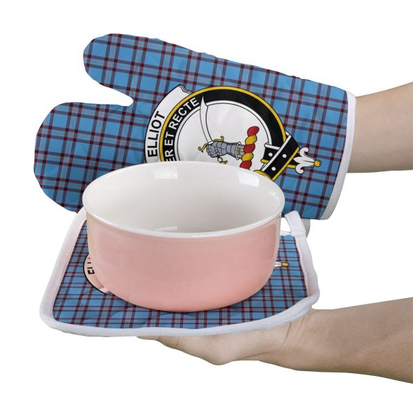 Elliot Ancient Tartan Crest Oven Mitt And Pot Holder (2 Oven Mitts + 1 Pot Holder) For Sale - Image 2