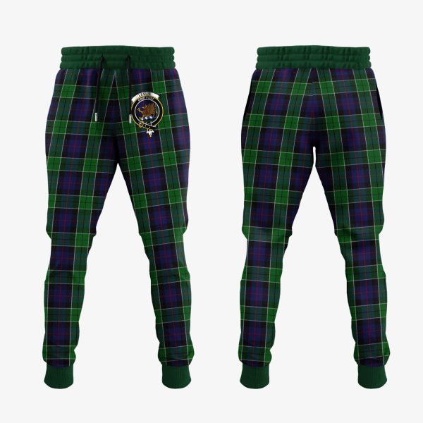 Leslie Hunting Tartan Crest Jogger Sweatpants Hot on Sale