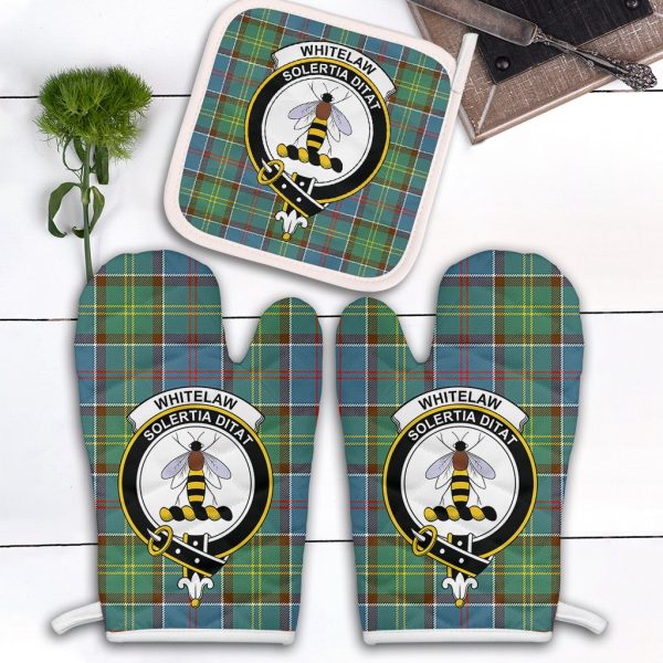 Whitelaw Tartan Crest Oven Mitt And Pot Holder (2 Oven Mitts + 1 Pot Holder) Online