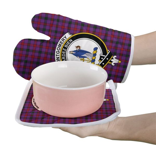 Montgomery Modern Tartan Crest Oven Mitt And Pot Holder (2 Oven Mitts + 1 Pot Holder) Online Sale - Image 2