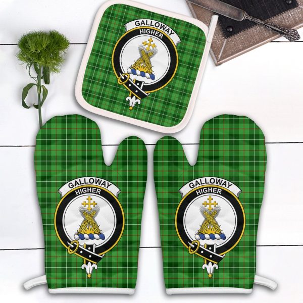 Galloway Tartan Crest Oven Mitt And Pot Holder (2 Oven Mitts + 1 Pot Holder) Online Hot Sale