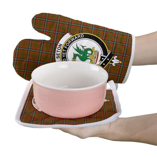 Seton Hunting Modern Tartan Crest Oven Mitt And Pot Holder (2 Oven Mitts + 1 Pot Holder) Cheap - Image 2