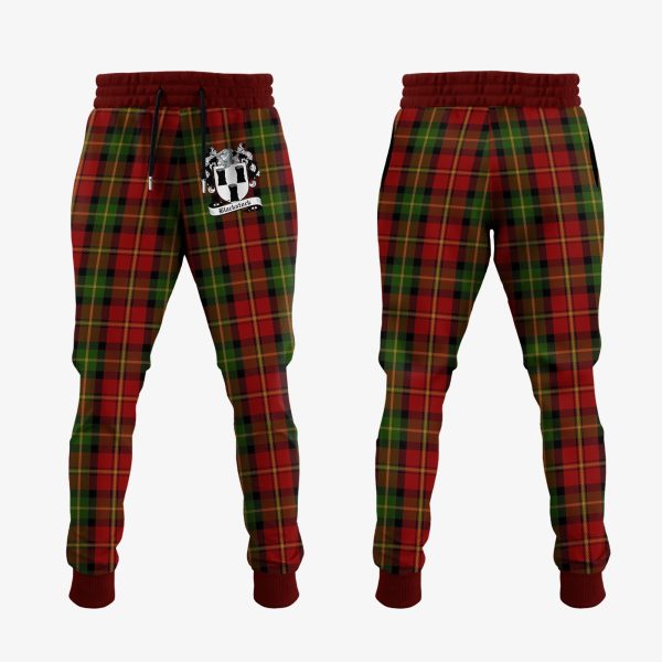Blackstock Red Dress Tartan Crest Jogger Sweatpants For Sale