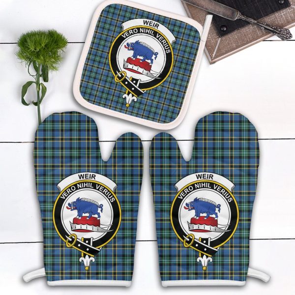 Weir Ancient Tartan Crest Oven Mitt And Pot Holder (2 Oven Mitts + 1 Pot Holder) Fashion
