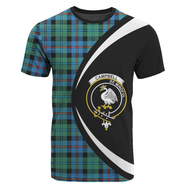Campbell of Cawdor Ancient Tartan Crest T-shirt - Circle Style on Sale