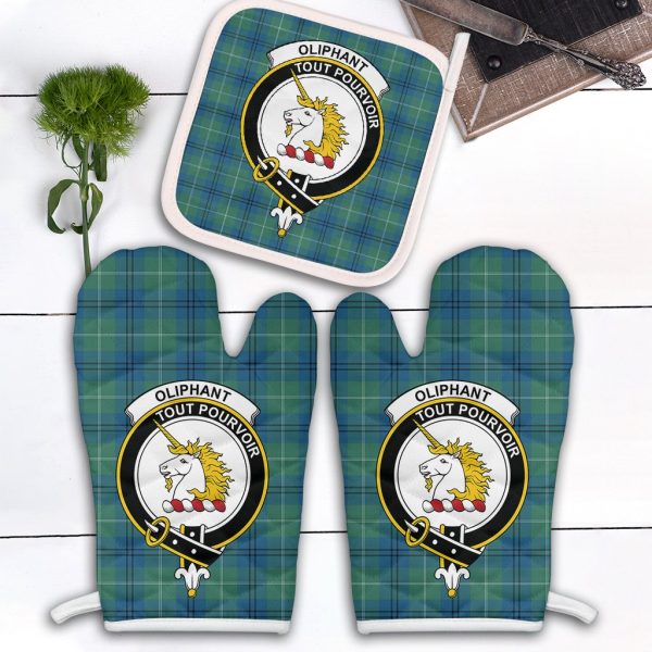 Oliphant Ancient Tartan Crest Oven Mitt And Pot Holder (2 Oven Mitts + 1 Pot Holder) For Cheap