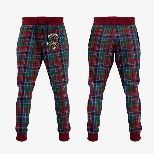 Gordon Red Tartan Crest Jogger Sweatpants Online now