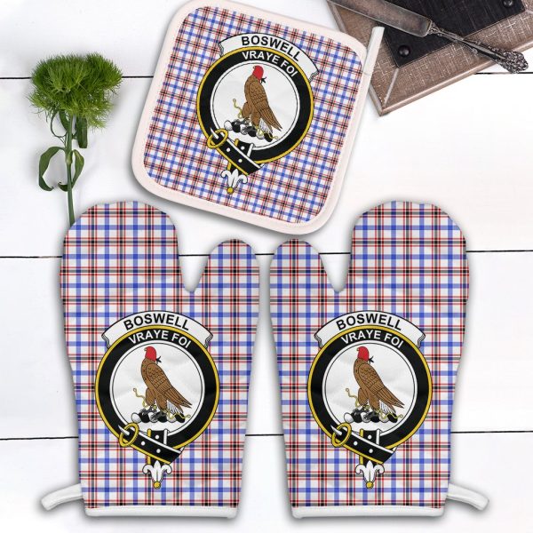 Boswell Modern Tartan Crest Oven Mitt And Pot Holder (2 Oven Mitts + 1 Pot Holder) Online Hot Sale