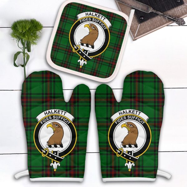 Halkett Tartan Crest Oven Mitt And Pot Holder (2 Oven Mitts + 1 Pot Holder) Online Hot Sale