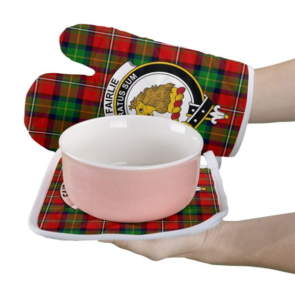 Fairlie Modern Tartan Crest Oven Mitt And Pot Holder (2 Oven Mitts + 1 Pot Holder) Fashion - Image 2