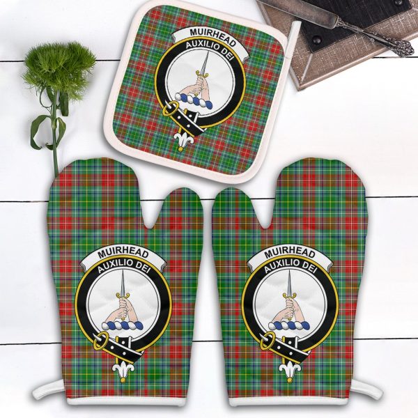 Muirhead Tartan Crest Oven Mitt And Pot Holder (2 Oven Mitts + 1 Pot Holder) on Sale