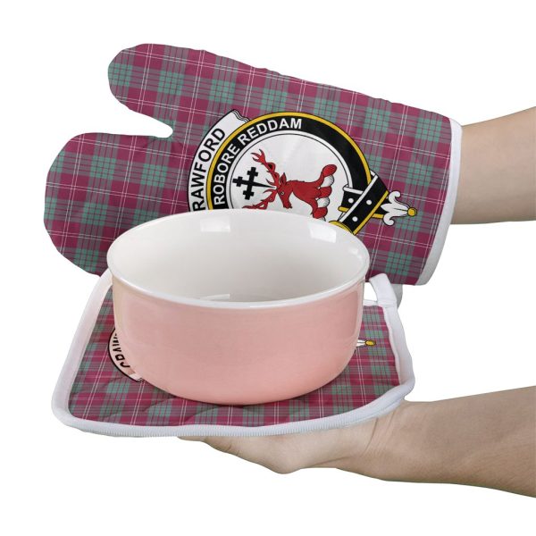 Crawford Ancient Tartan Crest Oven Mitt And Pot Holder (2 Oven Mitts + 1 Pot Holder) Supply - Image 2