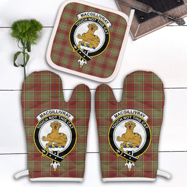 MacGillivray Hunting Ancient Tartan Crest Oven Mitt And Pot Holder (2 Oven Mitts + 1 Pot Holder) Online Sale
