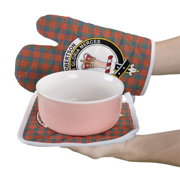 Robertson Ancient Tartan Crest Oven Mitt And Pot Holder (2 Oven Mitts + 1 Pot Holder) Supply - Image 2