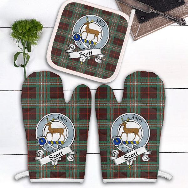 Scott Brown Ancient Tartan Crest Oven Mitt And Pot Holder (2 Oven Mitts + 1 Pot Holder) Fashion