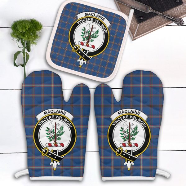 MacLaine Of Loch Buie Hunting AncientÊ Tartan Crest Oven Mitt And Pot Holder (2 Oven Mitts + 1 Pot Holder) Discount
