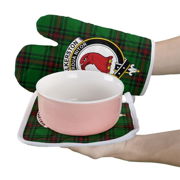 Halkerston Tartan Crest Oven Mitt And Pot Holder (2 Oven Mitts + 1 Pot Holder) Online Sale - Image 2