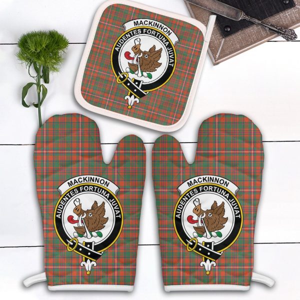 MacKinnon Ancient Tartan Crest Oven Mitt And Pot Holder (2 Oven Mitts + 1 Pot Holder) Online Sale