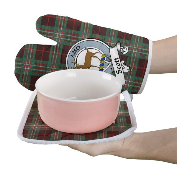 Scott Brown Ancient Tartan Crest Oven Mitt And Pot Holder (2 Oven Mitts + 1 Pot Holder) Fashion - Image 2