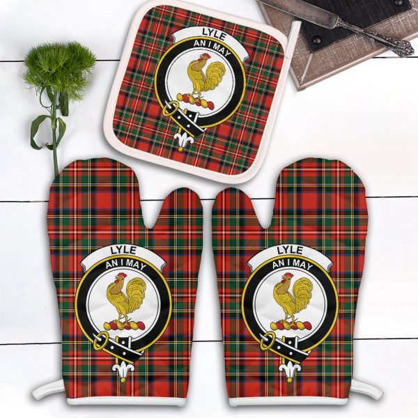 Lyle Tartan Crest Oven Mitt And Pot Holder (2 Oven Mitts + 1 Pot Holder) Hot on Sale